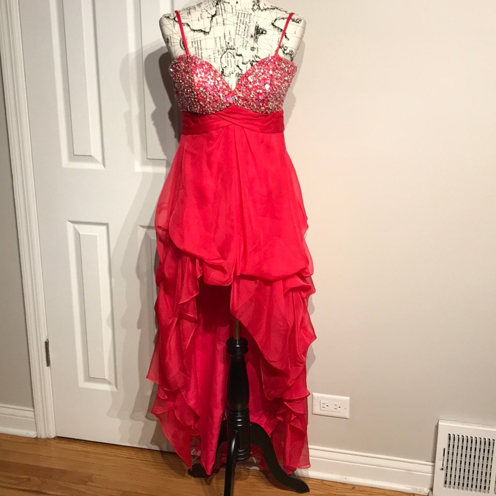 La Joli Mode Embellished Chiffon Formal Evening ruched Beads Wedding vibrant 4🔽